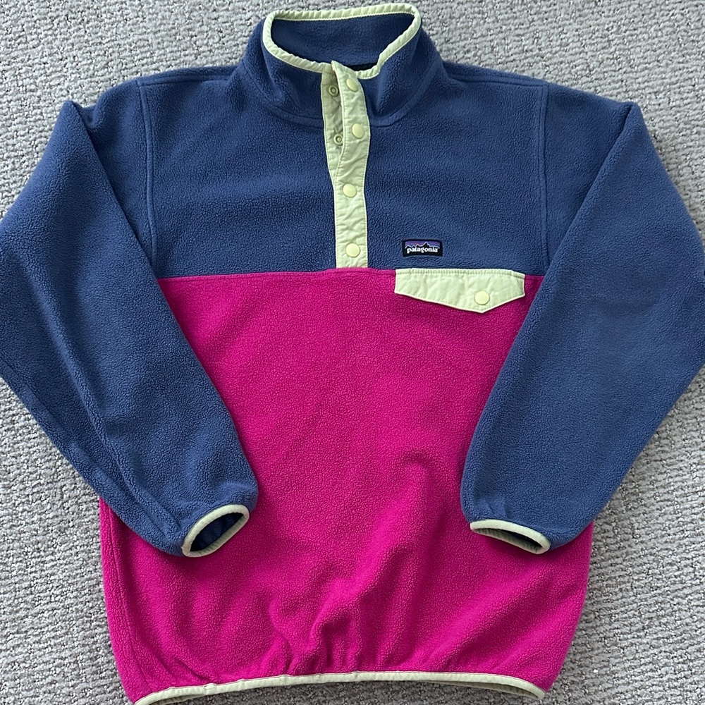 Patagonia Kids Fleece Jacket - Navy and Magenta
